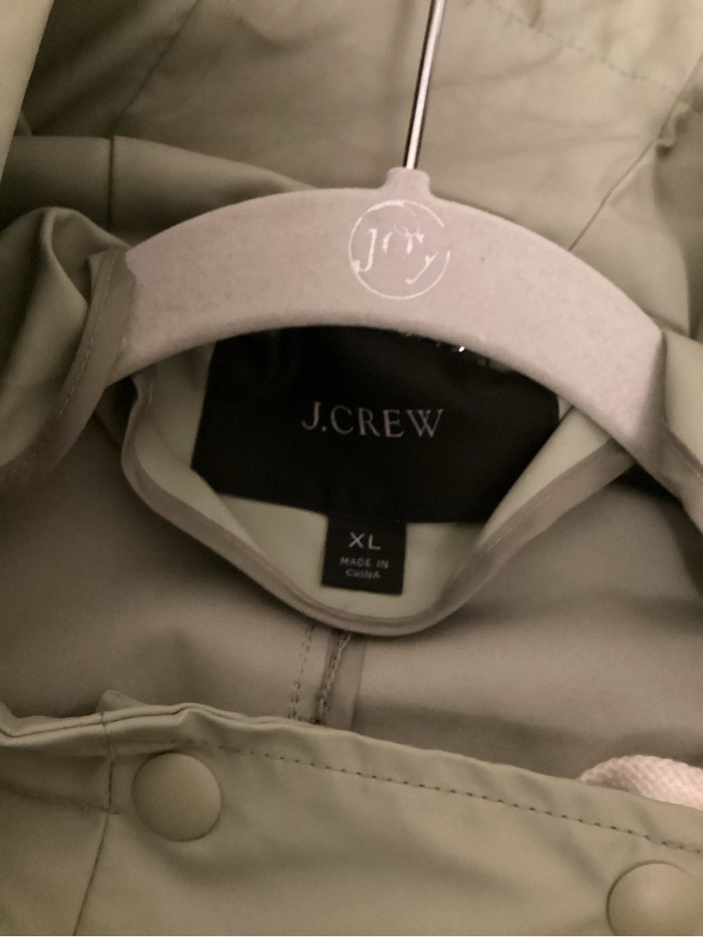 J.Crew Sage double breasted rain coat with hood SZ XL - Picture 7 of 12